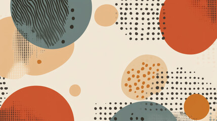 Poster - Abstract vector background with simple geometric figures and dots. Graphic design element and polygonal shape pattern