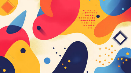 Poster - Abstract vector background with simple geometric figures and dots. Graphic design element and polygonal shape pattern