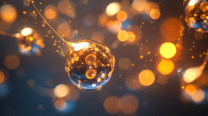 Poster - experience the elegance of a wave of round, small particles flowing seamlessly in an abstract design