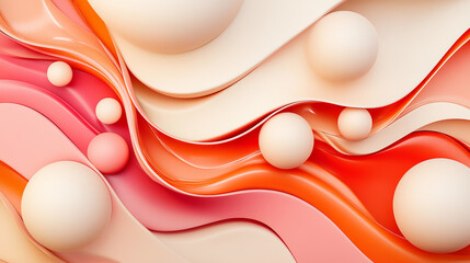 Poster - experience the elegance of a wave of round, small particles flowing seamlessly in an abstract design