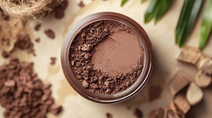 Aufkleber - Explore the rich mocha mousse soft hue showcased in a beautifully arranged setting, perfect for enhancing beauty rituals with nature's elements
