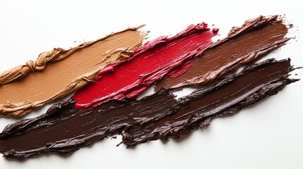 Aufkleber - A stunning array of mocha mousse colors spread elegantly, revealing their smooth textures and captivating hues, perfect for creative projects