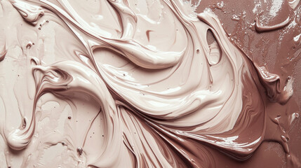 Poster - Rich mocha hues blend seamlessly with soft cream tones, showcasing the beauty of epoxy resin in a creative expression of fluid art