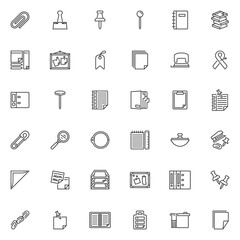 Poster - Stationery line icons set