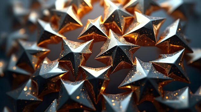 Reflections in Gold A Geometric Symphony in Close-Up