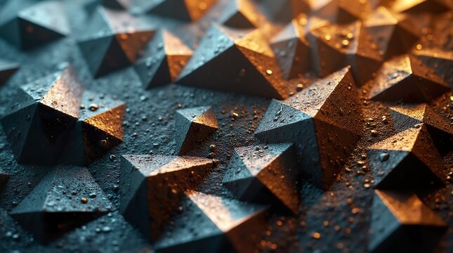 Reflections in Gold A Geometric Symphony in Close-Up