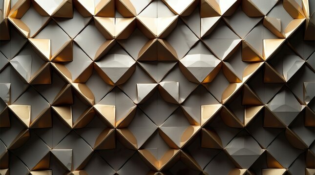 Dynamic Metallic Geometry: A Close-Up of Intricate Triangular and Polygonal Patterns