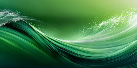 Wall Mural - Abstract green wavy background illustration