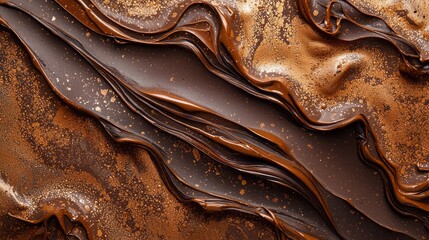 Aufkleber - Swirling layers of smooth and glossy mocha mousse epoxy resin create a visually stunning and textured artwork that captivates the senses