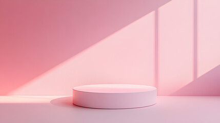 Aufkleber - A podium on a Pink background with lighting, space for product design