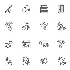 Poster - SPA Therapy and Massage line icons set