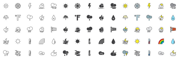 weather different style icon set