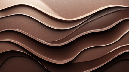 Poster - Layers of mocha mousse blend together in a captivating display, showcasing smooth curves and rich shades that invoke a sense of warmth and elegance