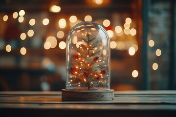 Wall Mural - A little Christmas tree in a cylinder