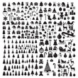 © firoz - Set of winter and christmas silhouettes. Christmas collection. Clip art for banner, flyer, business, card, poster. Vector.