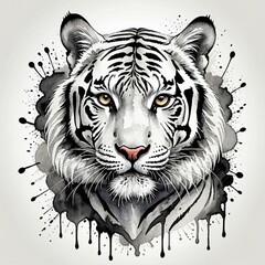  水墨画風の虎です。AI生成画像を利用してます。