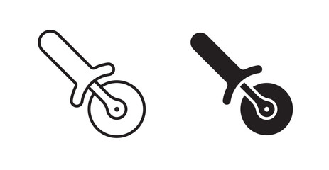 Poster - Pizza Slicer flat simple vector symbols illustration.