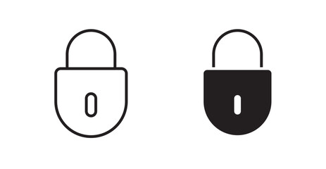 Poster - Lock flat simple vector symbols illustration.