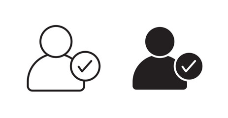 Poster - User check flat simple vector symbols illustration.
