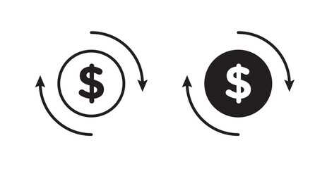 Poster - Cash flow flat simple vector symbols illustration.