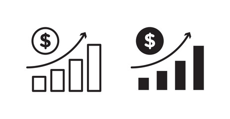 Aufkleber - Sales growth flat simple vector symbols illustration.