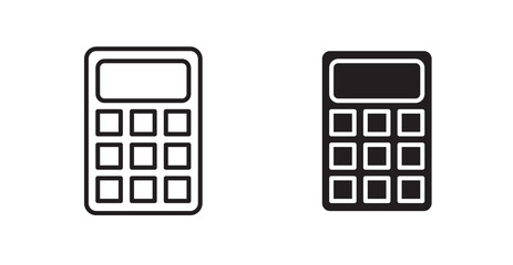 Poster - Calculator flat simple vector symbols illustration.