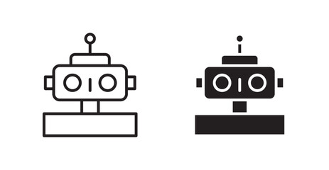 Poster - Robot flat simple vector symbols illustration.