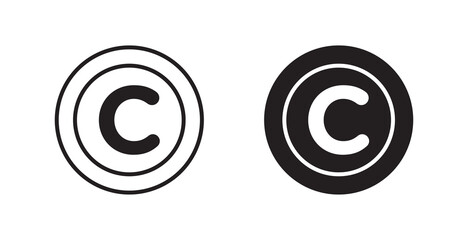 Poster - Copyright flat simple vector symbols illustration.