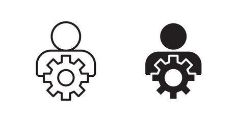 Poster - Account settings flat simple vector symbols illustration.