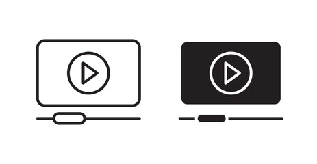 Poster - Video tutorial flat simple vector symbols illustration.