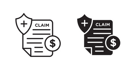 Poster - Insurance Claim flat simple vector symbols illustration.