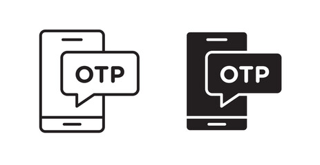 Aufkleber - Otp sms password flat simple vector symbols illustration.
