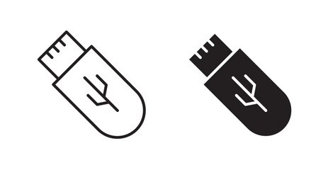 Poster - usb drive flat simple vector symbols illustration.