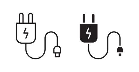 Poster - Charger flat simple vector symbols illustration.