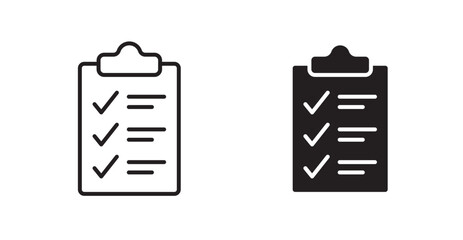 Poster - Clipboard flat simple vector symbols illustration.
