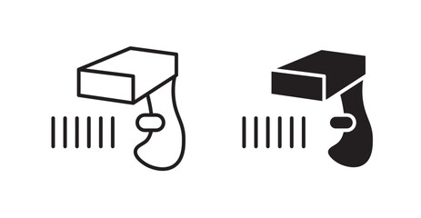 Aufkleber - Barcode scanner flat simple vector symbols illustration.