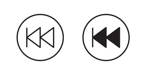 Poster - Rewind button flat simple vector symbols illustration.