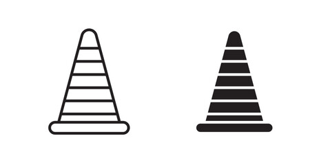 Poster - Construction cone flat simple vector symbols illustration.