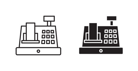 Poster - Cash register flat simple vector symbols illustration.