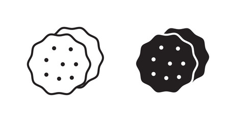 Poster - Cookie flat simple vector symbols illustration.