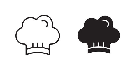 Poster - Chef hat flat simple vector symbols illustration.