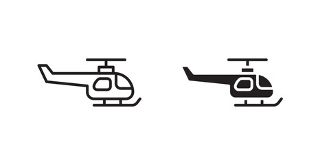 Poster - Helicopter flat simple vector symbols illustration.