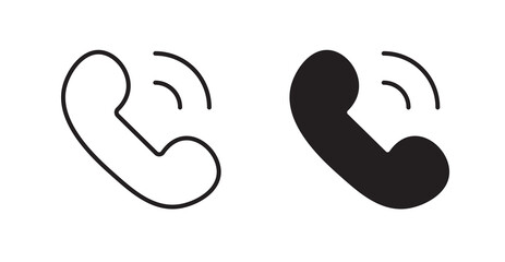 Poster - Call flat simple vector symbols illustration.