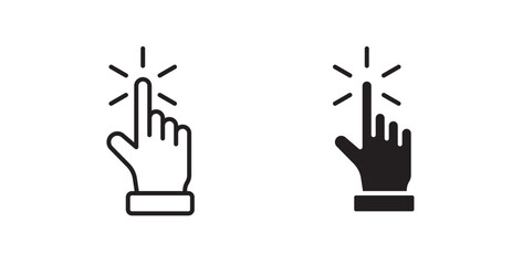 Poster - finger tap flat simple vector symbols illustration.