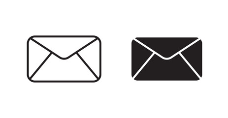 Poster - Mail flat simple vector symbols illustration.