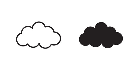 Poster - Cloud flat simple vector symbols illustration.