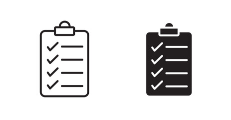 Poster - Checklist flat simple vector symbols illustration.