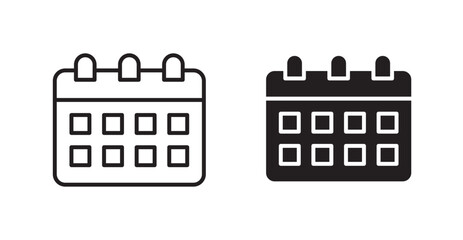 Poster - Calendar flat simple vector symbols illustration.
