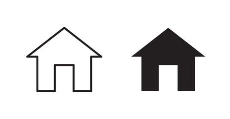 Poster - House flat simple vector symbols illustration.
