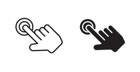 Poster - Hand click flat simple vector symbols illustration.